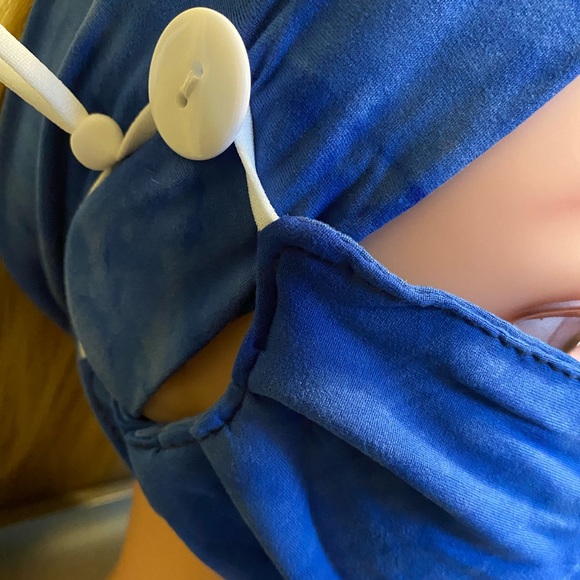 Royal Acid Blue Head-Wrap Face Mask - Picture 3 of 4